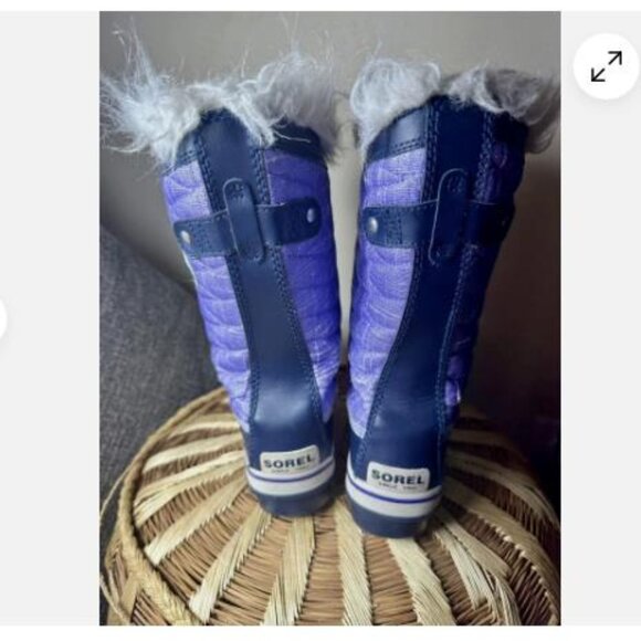 Sorel Joan of Arctic Purple Blue Winter Boots - Youth Size 4 / 35 - Picture 3 of 6